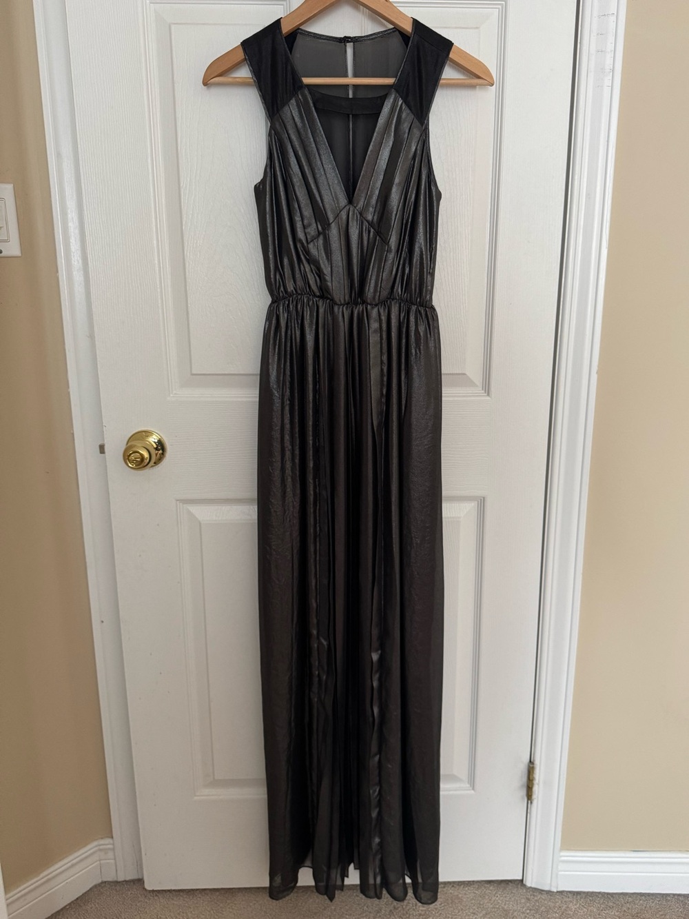 BCBGeneration Black Metallic Maxi Gown